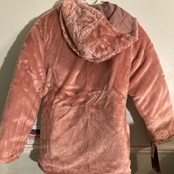 Reebok Womens Reversible Hooded Puffer Coat, Color Dusty Rose, Size Medium, NWT - Picture 5 of 16